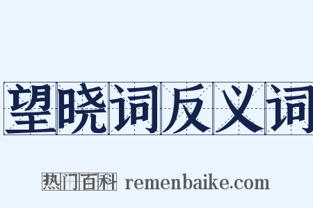 望晓词反义词是什么意思的图片